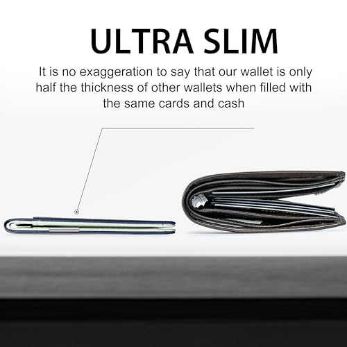 Slim Leather Bifold Wallet with Money Clip H451