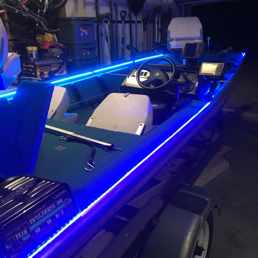 Blue 16.4ft LED Strip Lights with RF Remote 5050 6000K Q3663