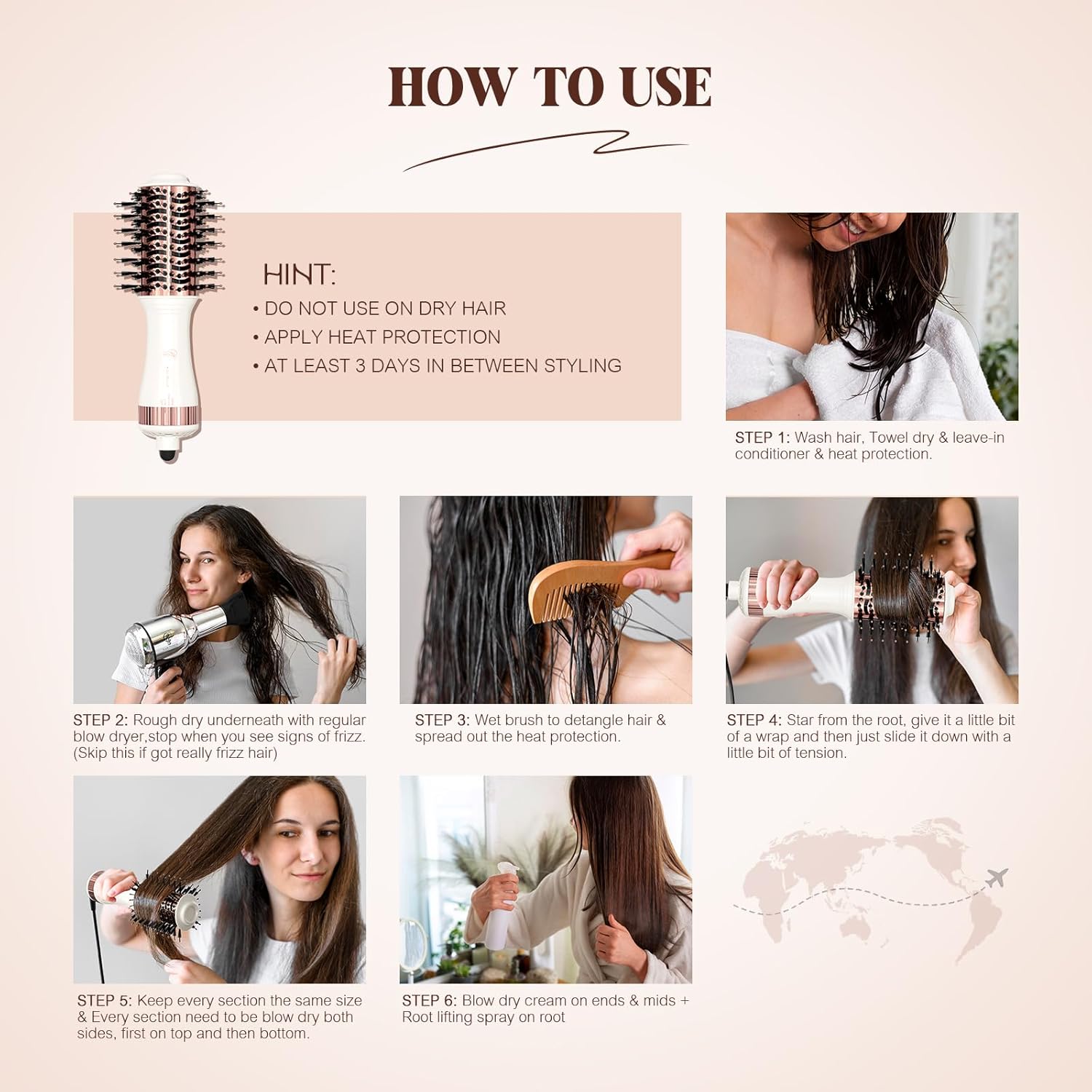 Dual Voltage Mini Hot Air Brush K458