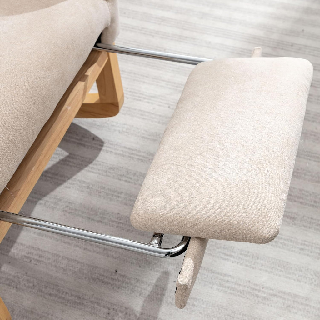 Beige Upholstered Rocking Chair Set of 1 R368