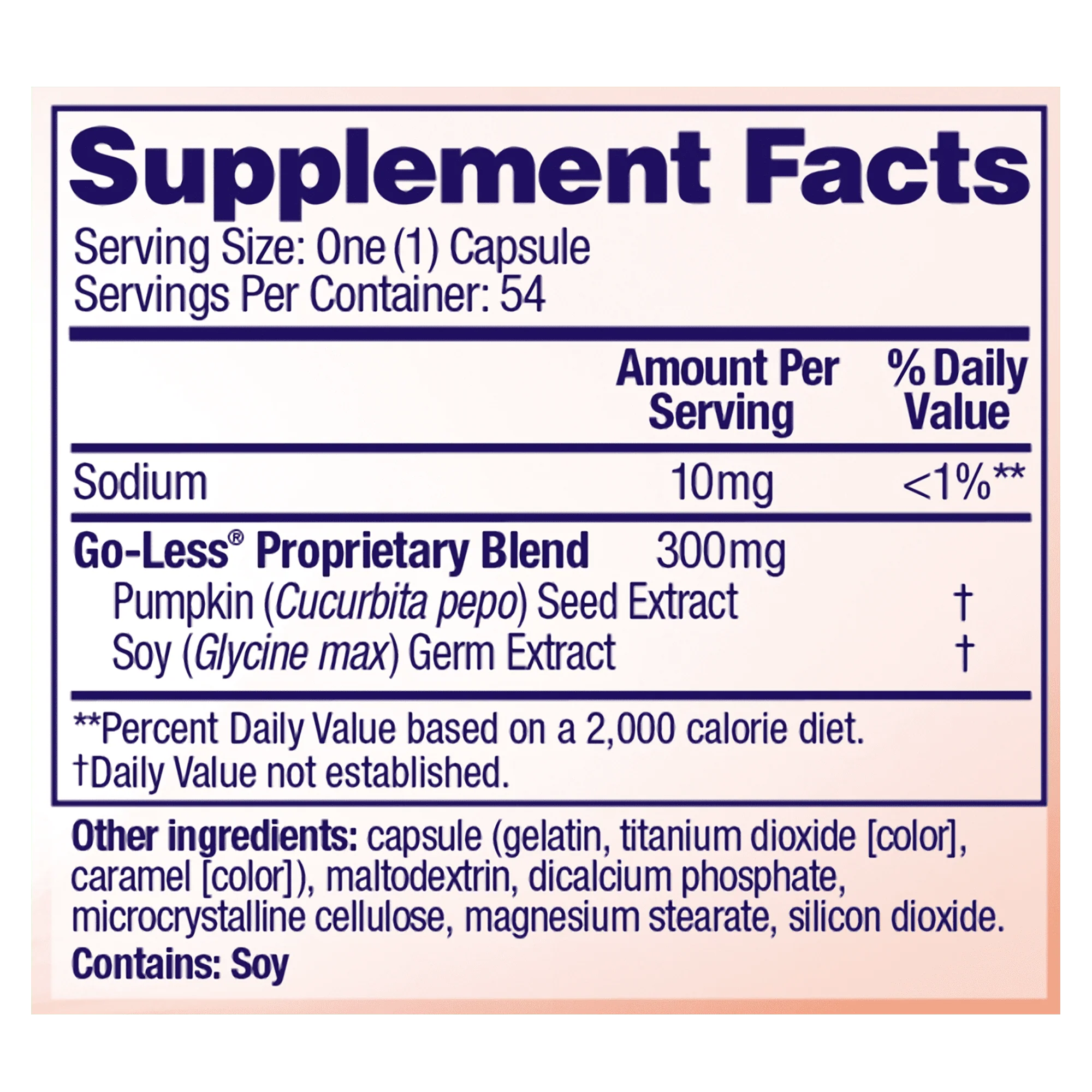 54 Count Bladder Control Supplement Capsules M131101
