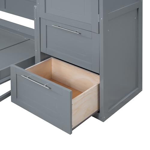 Queen Size Murphy Bed Wall Bed with Closet and Drawers Q8254
