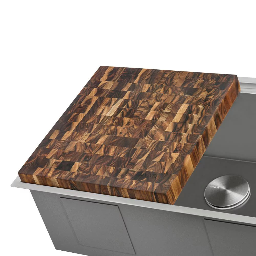17 x 16 in. Thick End-Grain Acacia Solid Wood Cutting Board T459888