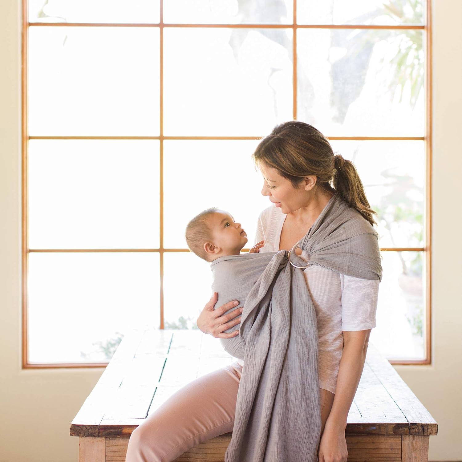 Pewter Ring Sling Wrap Carrier Z167