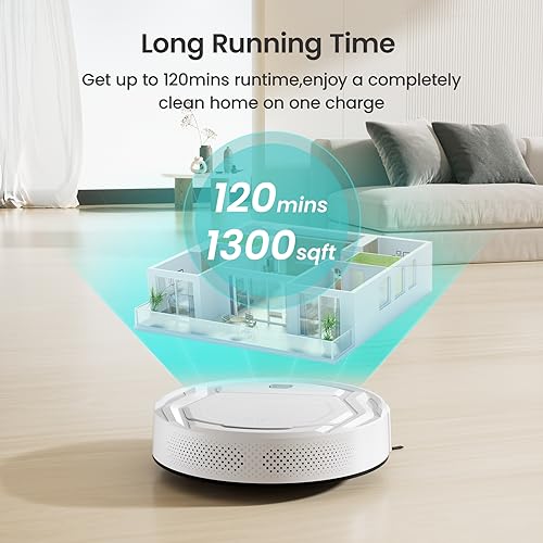 Robot Vacuum Cleaner with Strong Suction, 120 Mins Runtime, Slim, Self-Charging, Wi-Fi/App/Alexa Control J555568
