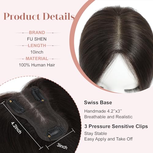 12 Inch Swiss Base Human Hair Toppers Clip in Toppers K8691