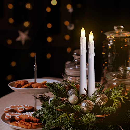 6PCS Flameless Taper Candles with Remote, 8 Inch Battery Operated LED Window Candle Lights (Ivory) J429034