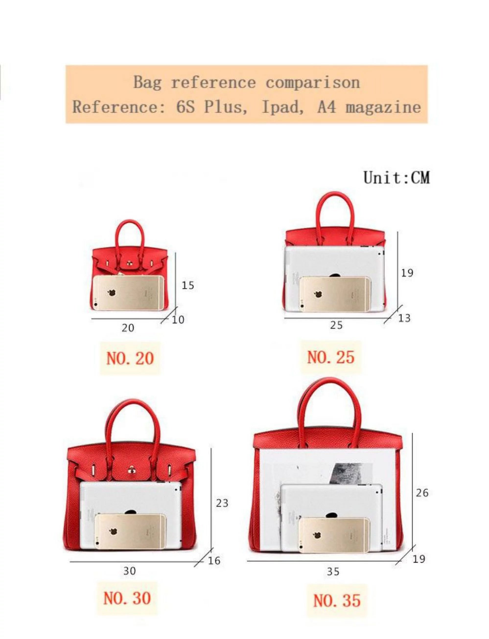 Genuine Leather Tote Shoulder Bag Orange U410