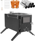 Portable Wood Burning Stove with Chimney Pipes A53595