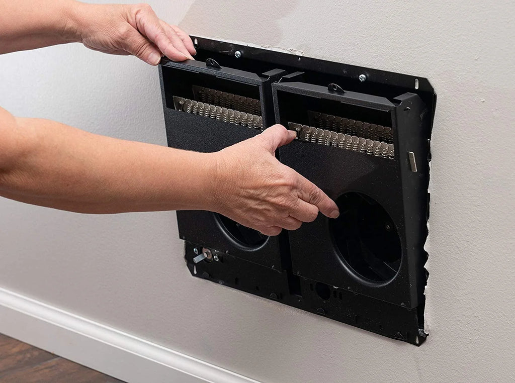 White Twin Electric Wall Heater with Thermostat M268467