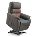 Large Power Lift Recliner with Massage and Heat, Fabric (Darkgrey) T5438