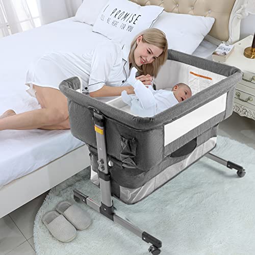Deep Grey 3 in 1 Baby Bassinet with Breathable Net D338793
