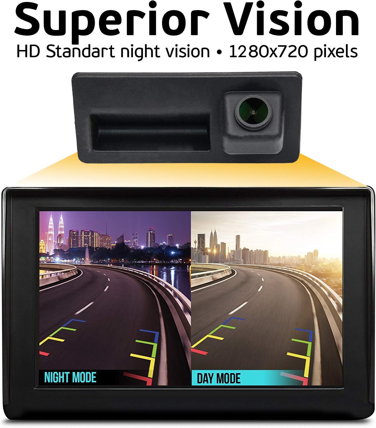 Rear Reversing Backup Camera License Plate Camera Night Vision IP68 Waterproof W824