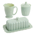 3-Piece Glass Sugar Bowl Creamer & Butter Dish Set N365723