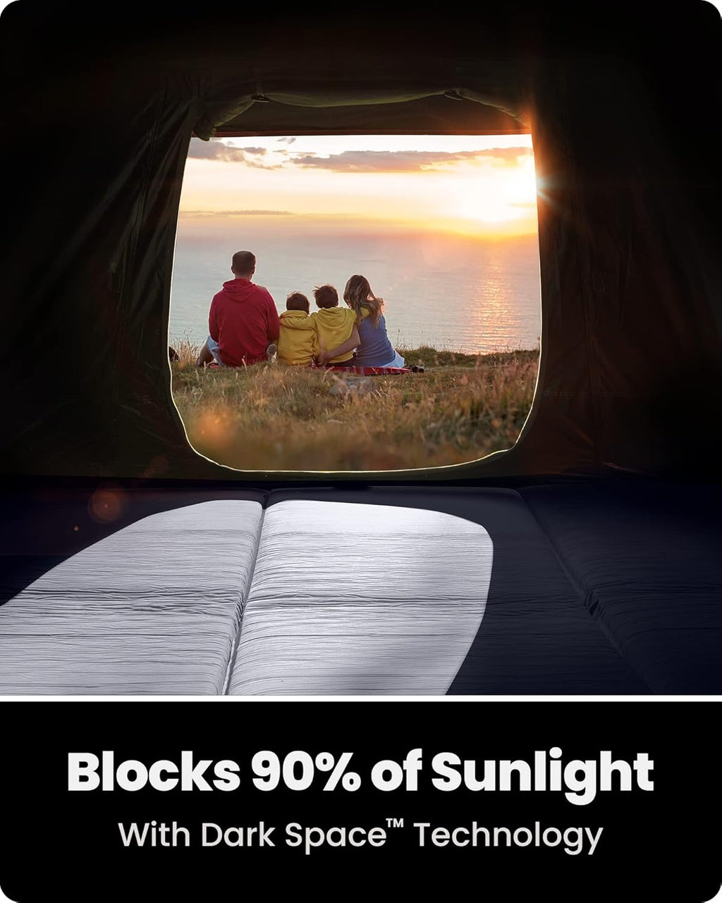 6 Person Pop Up Camping Tent - Black Red N377976