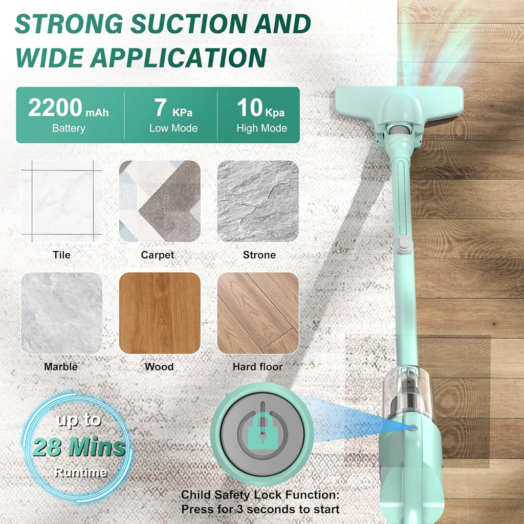 Cordless Stick Handheld Vacuum Cleaner, 3-in-1, 10KPa, 3.5Ib P923404
