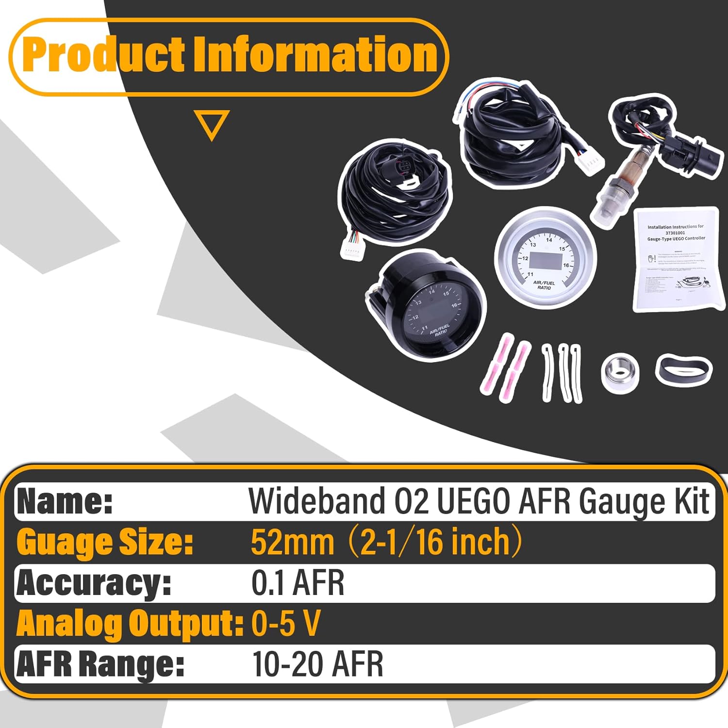 52mm Digital Air/Fuel Ratio Gauge with 4.9 LSU Sensor Z41997