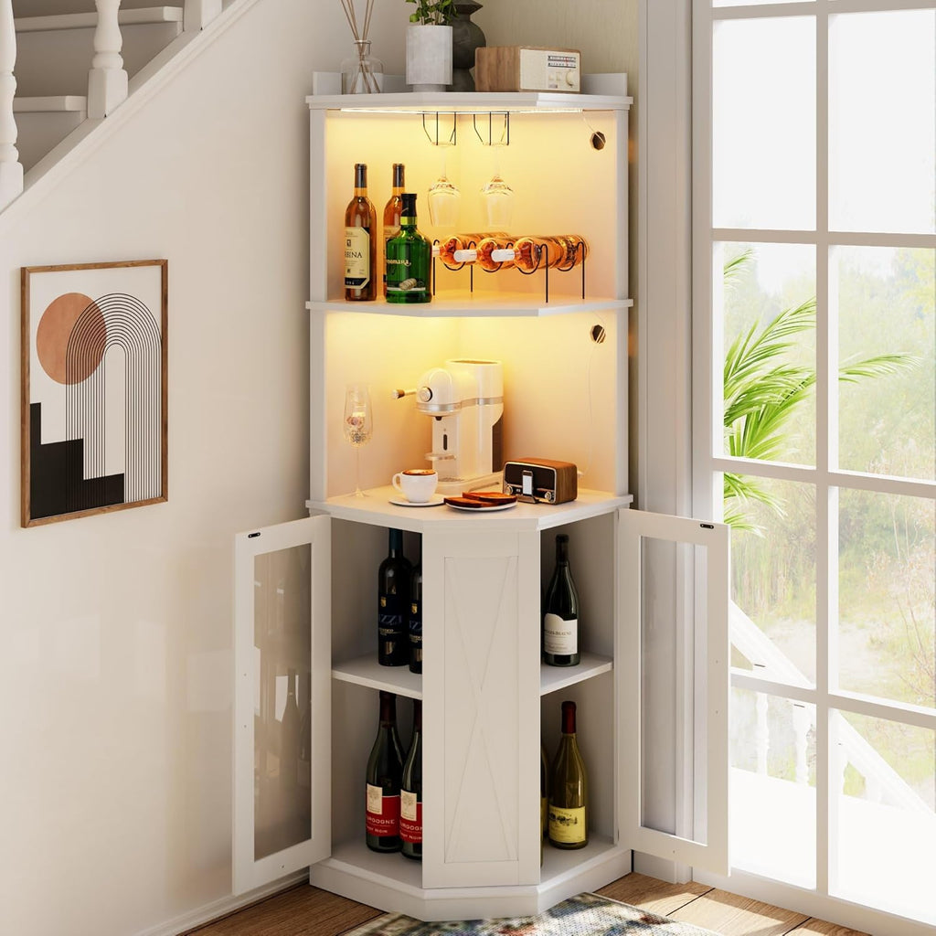 Corner Bar Cabinet with Shelves M862592