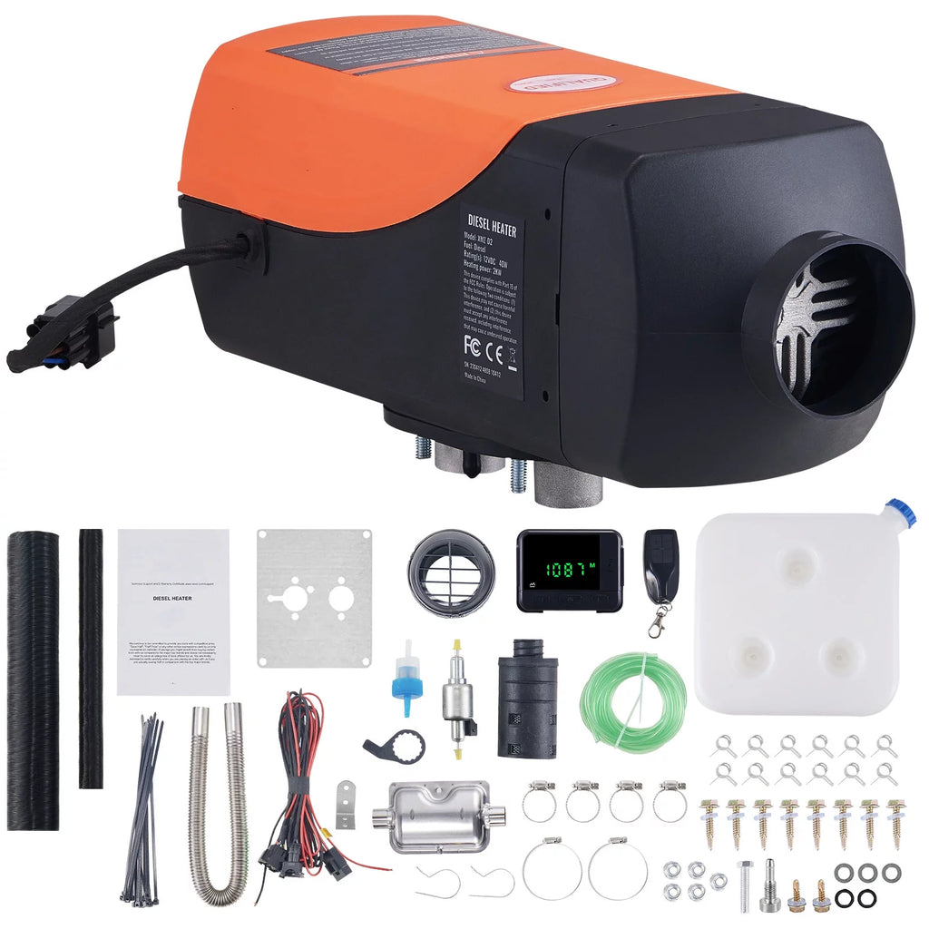 12V 2KW Diesel Heater with Remote Control and LCD Display, 10L Fuel Tank E46790
