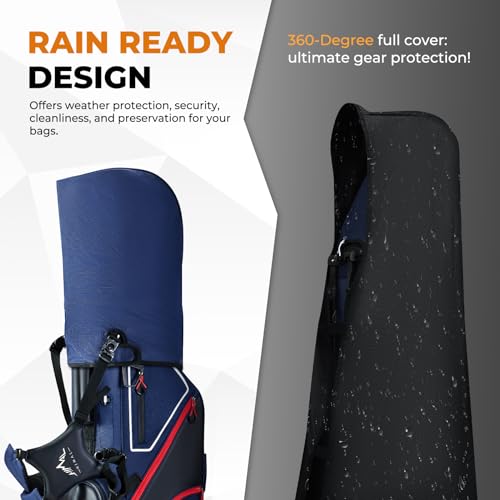 14 Way Dividers Golf Stand Bag Lightweight with Multiple Pockets, Dual Strap and Rain Cover Hood R602896