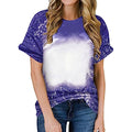 Plus Size Bleached Blank Print Loose Round Neck T-Shirt D131206