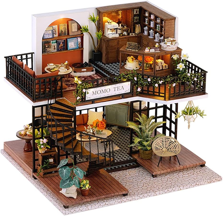 1:24 Scale Wooden Miniature Dollhouse Kit with Furniture B949