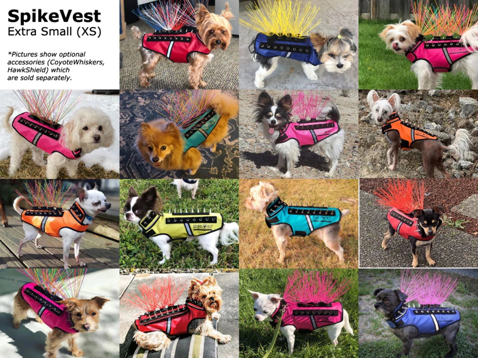 Reflective Dog Harness Vest with Spikes A65853
