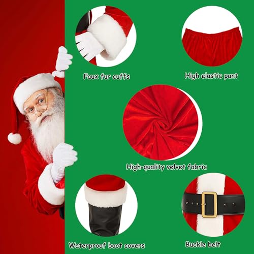 11 Pc Santa Claus Costume Suit K605
