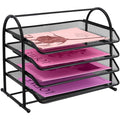 Black 5 Tier Mesh Desktop Letter Trays R647978