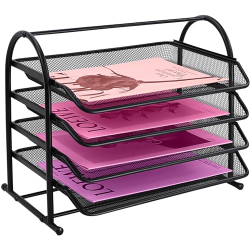 Black 5 Tier Mesh Desktop Letter Trays R647978