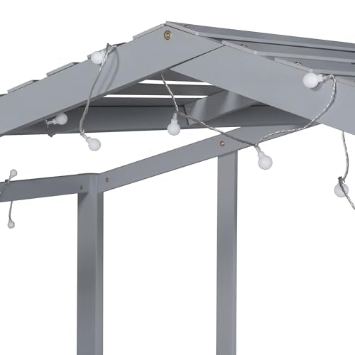 White Twin Low Loft Bed with Slide and Storage Shelves A880