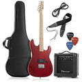 Black Full Size Electric Guitar with 10-Watt Amp and Gig Bag M29970