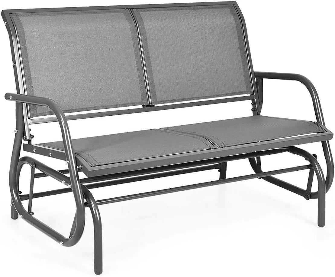 Brown Steel 48 Inch 2 Person Swing Glider Chair I324980
