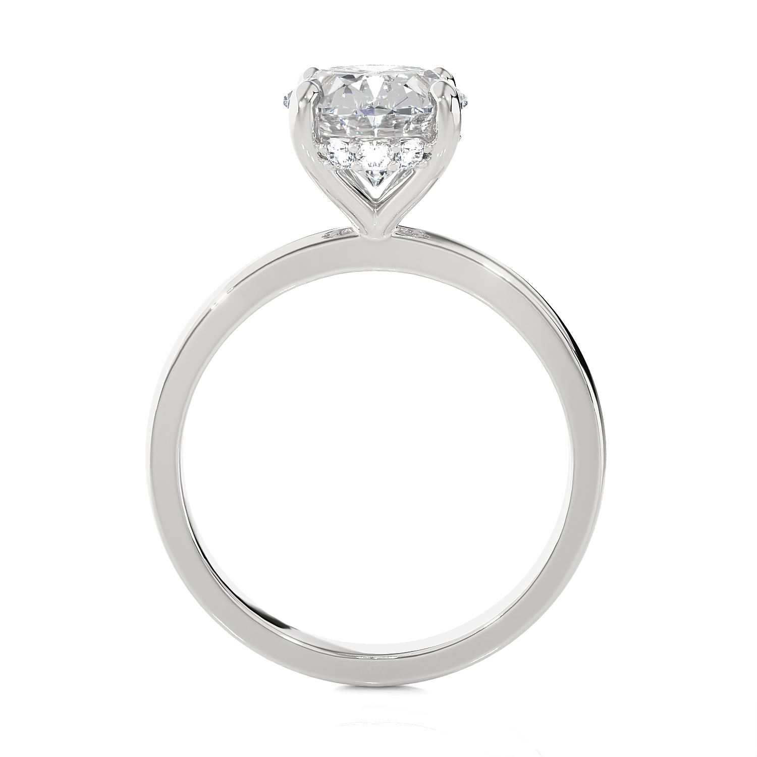 3.10Ct Oval Diamond Side Halo Engagement Ring in 14k Gold U74812