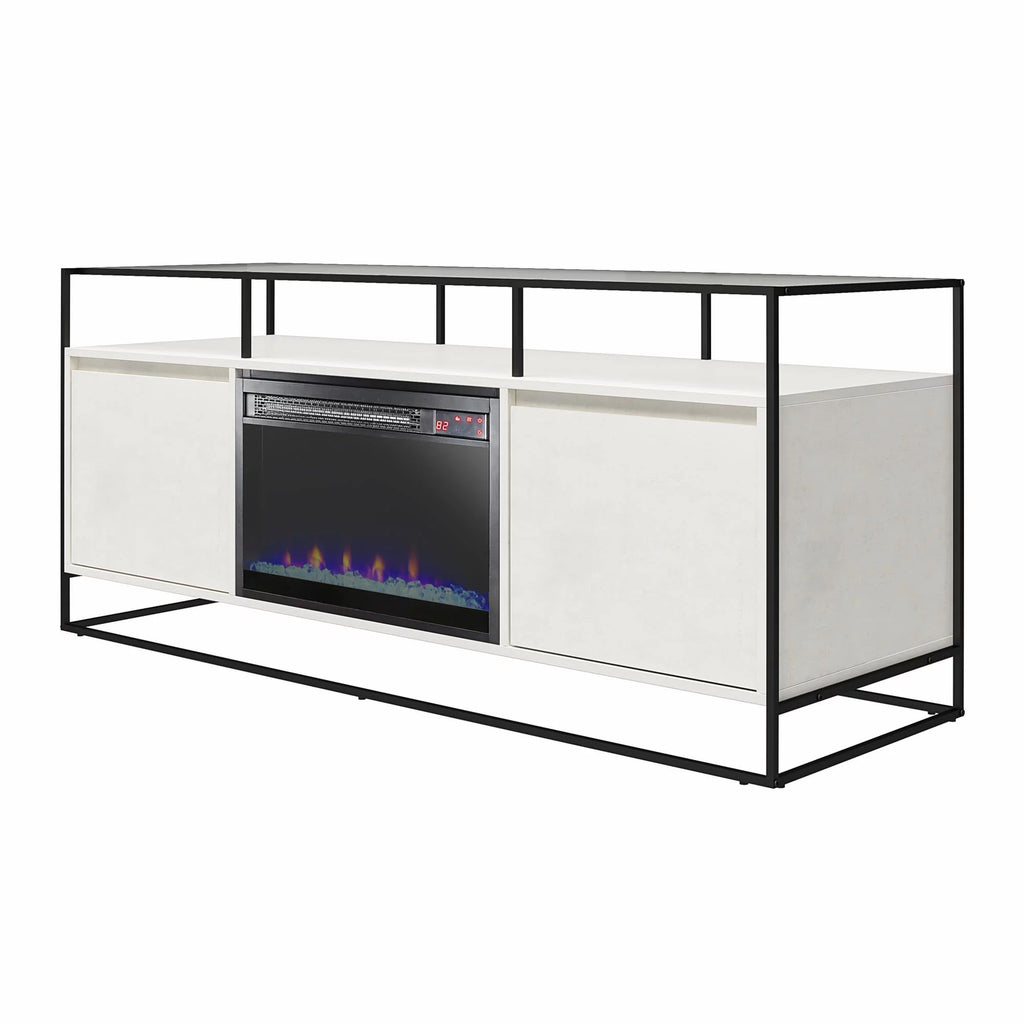 Plaster TV Stand with Electric Fireplace S8933
