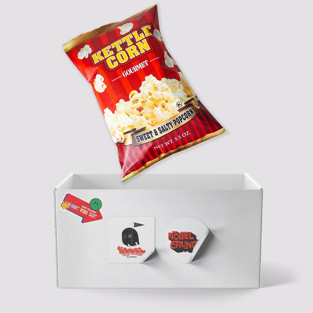 Chocolate Flavored Covered Holiday Pretzels (3, 15oz barrels) - Sweet and Salty Kettle Popcorn (1, 5.5oz) - 4 Items Total V481948