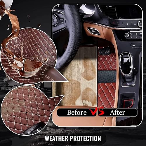 Gray Black Non-Slip Leather Floor Mats U4810