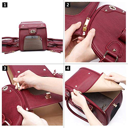 Bling Pink Waterproof Leather Pet Carrier Bag U61149