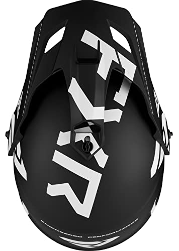 Black/White Snowmobile Helmet with Electric Shield K5552