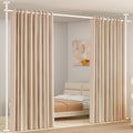 Black Heavy Duty Tension Rod Room Divider Curtain Rod, Adjustable 4-10ft(H) 28-70inch(W) B47818