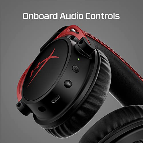 Red Wireless Gaming Headset with 300-hour battery life, Memory foam, Dual Chamber Drivers, Noise-canceling mic, Durable aluminum frame J8968