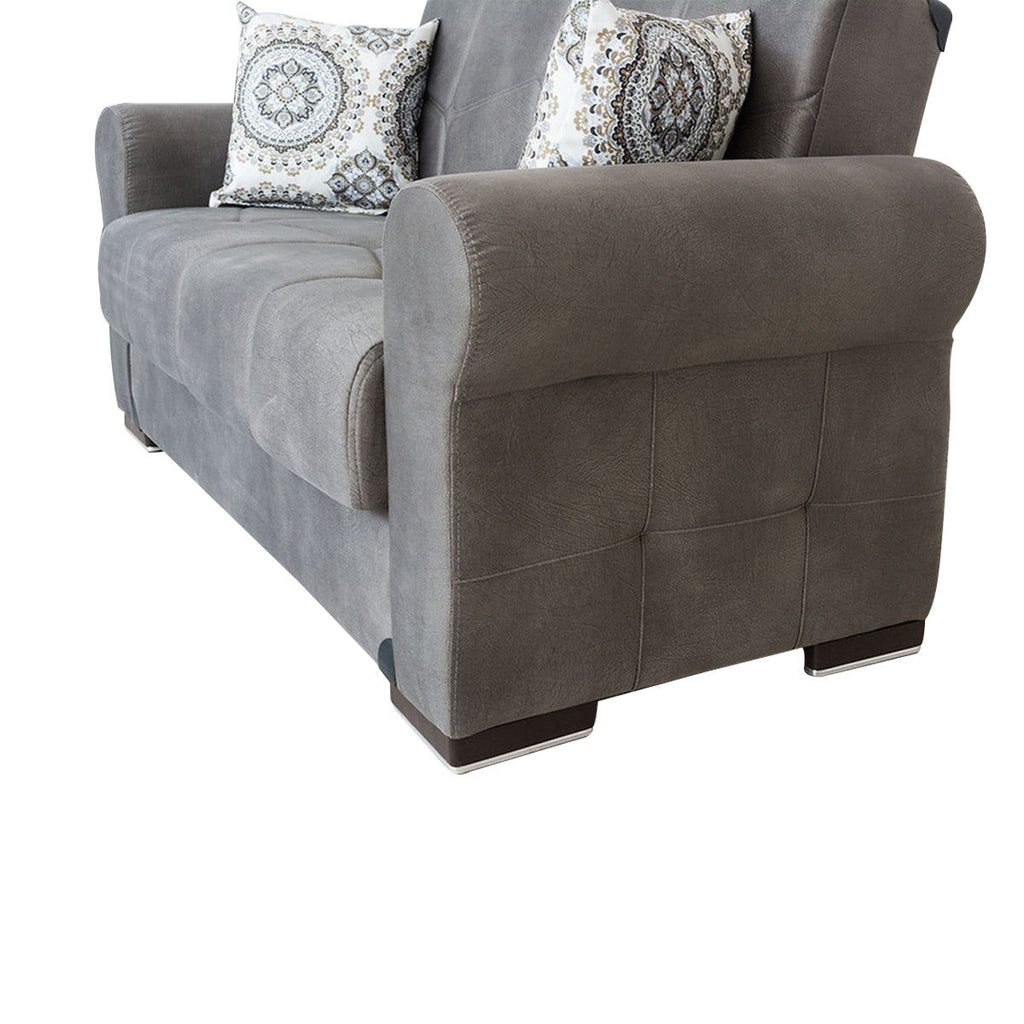 Gray Tufted Back Sofa Bed S87036