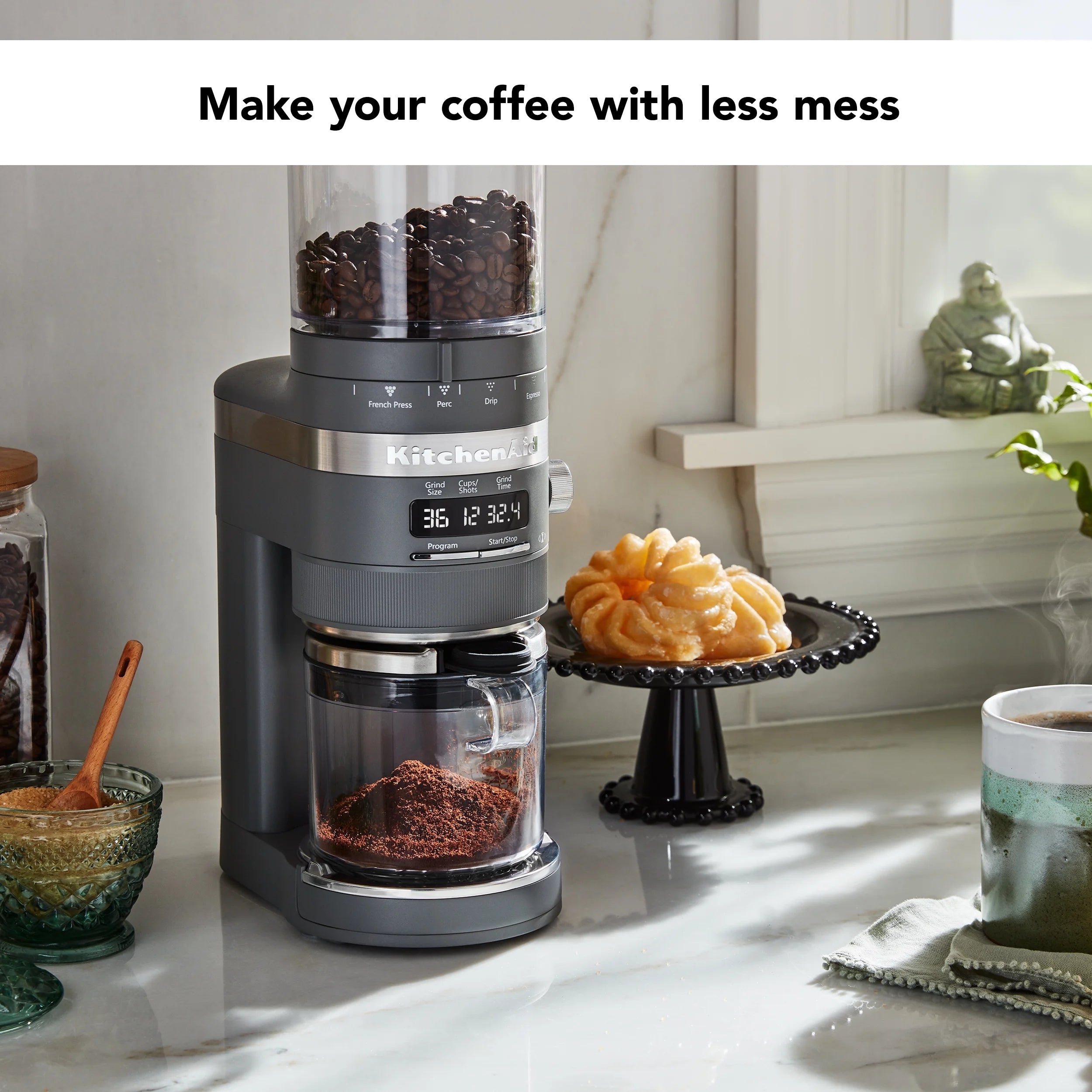 Charcoal Grey Burr Coffee Grinder T572