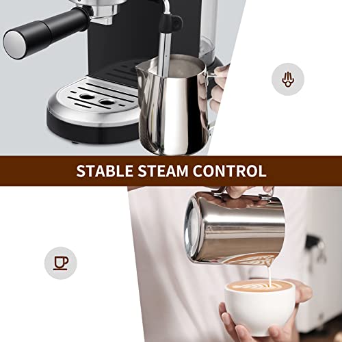 Black 20 Bar Espresso Machine with 1.4 L Water Tank H811746