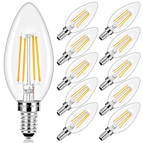 Pack of 5 Clear E12 Candelabra LED Bulbs 40W Equivalent 5000K Daylight White Non-Dimmable N97615