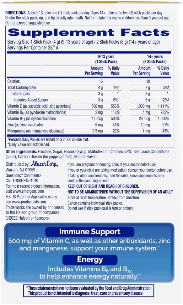 Strawberry Burst 28 Stickpacks Pack of 2 Vitamin C Supplement Q8565