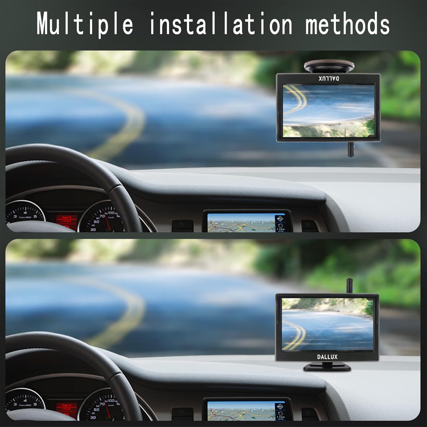 5 Inch Monitor 1080P Front/Rear View Adjustable Camera Pack of 2 J94821