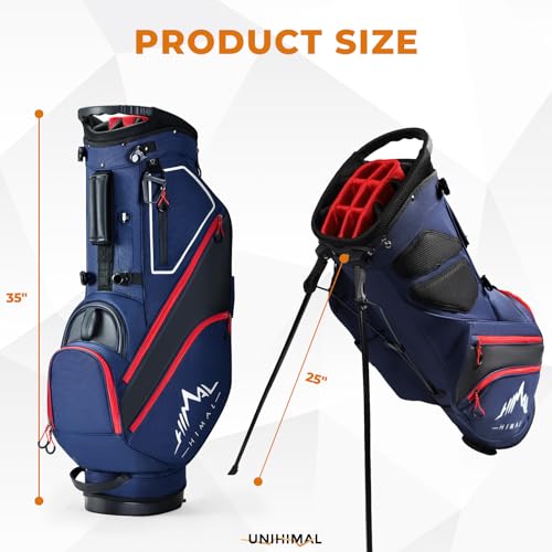 14 Way Dividers Golf Stand Bag Lightweight with Multiple Pockets, Dual Strap and Rain Cover Hood R602896