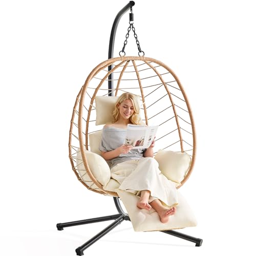 Hanging Egg Chair with Cushion and Stand U61780