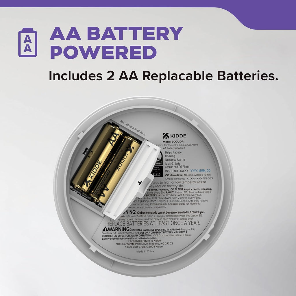 AA Battery Powered Hardwired Smoke Carbon Monoxide Detector F882873